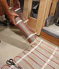 Turning floor heating mat.