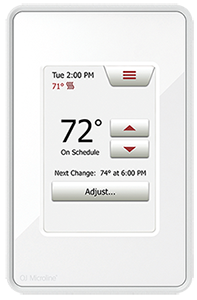 Thermostat for a radiant floor heating system.